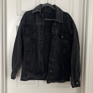 Oversized black jean jacket